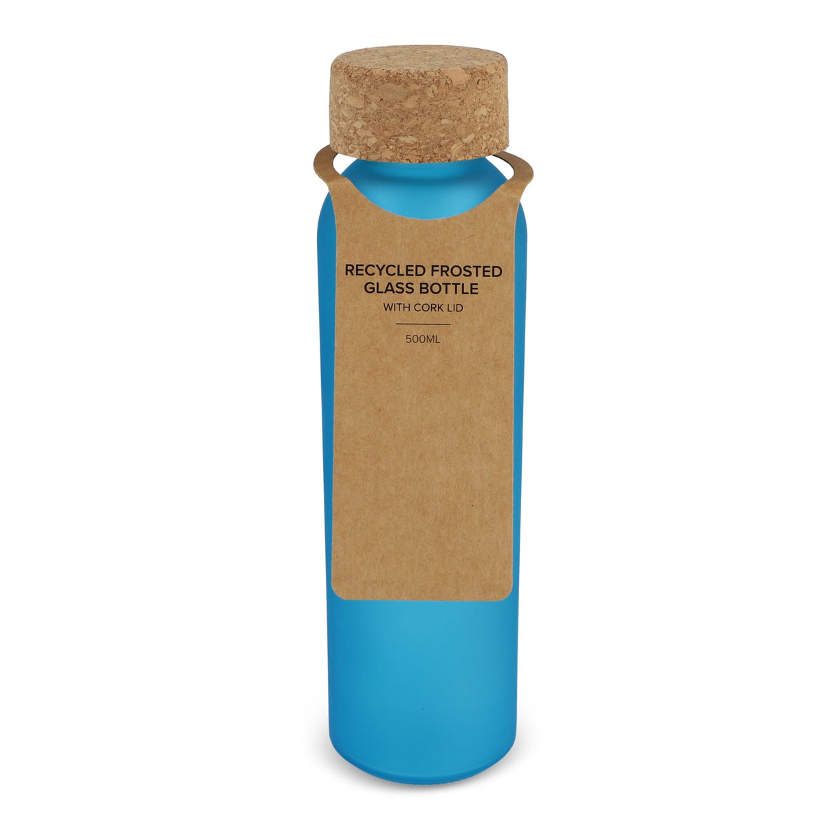 Matglazen gerecycled fles met kurken dop 500ml - JEFFS. Merchandise