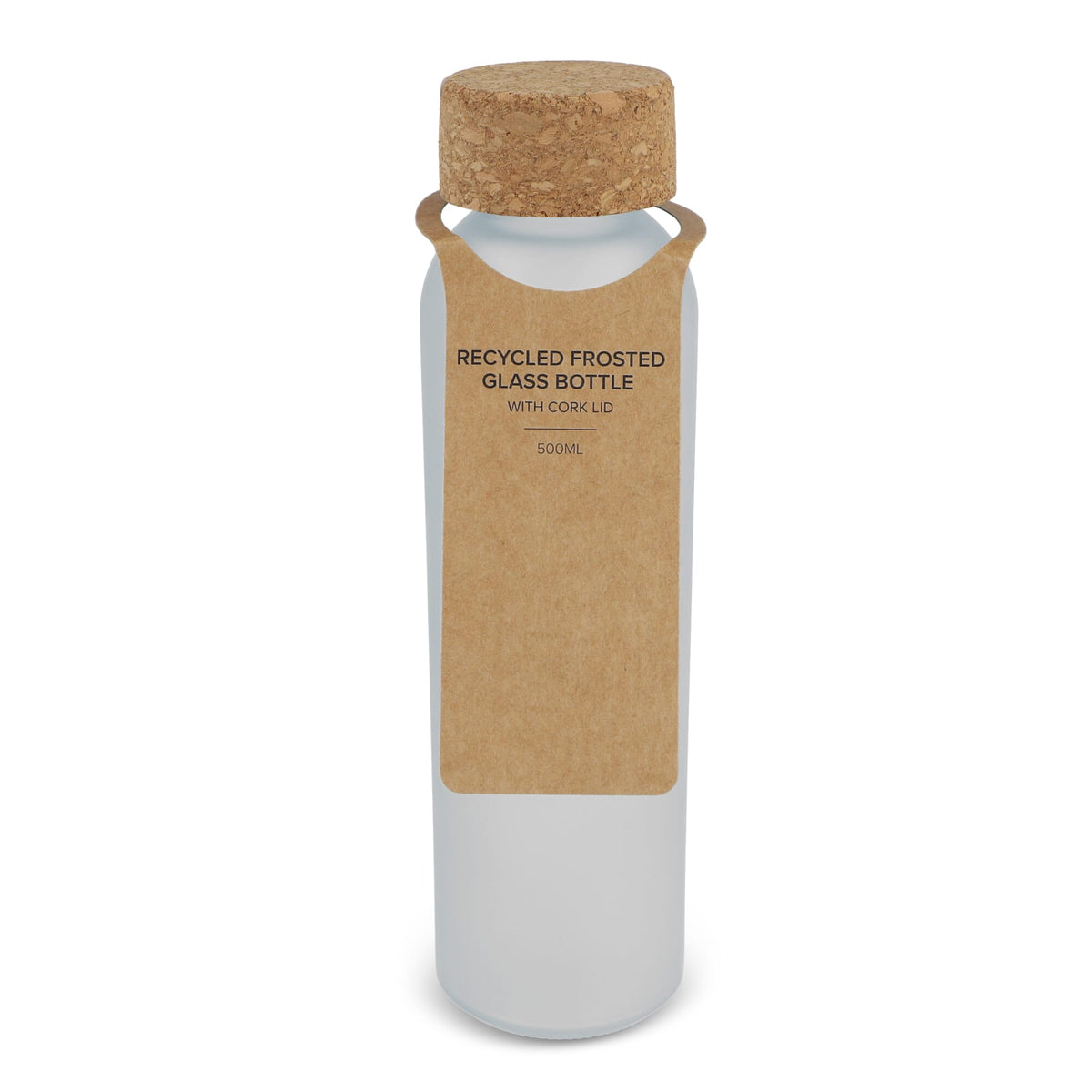 Matglazen gerecycled fles met kurken dop 500ml - JEFFS. Merchandise