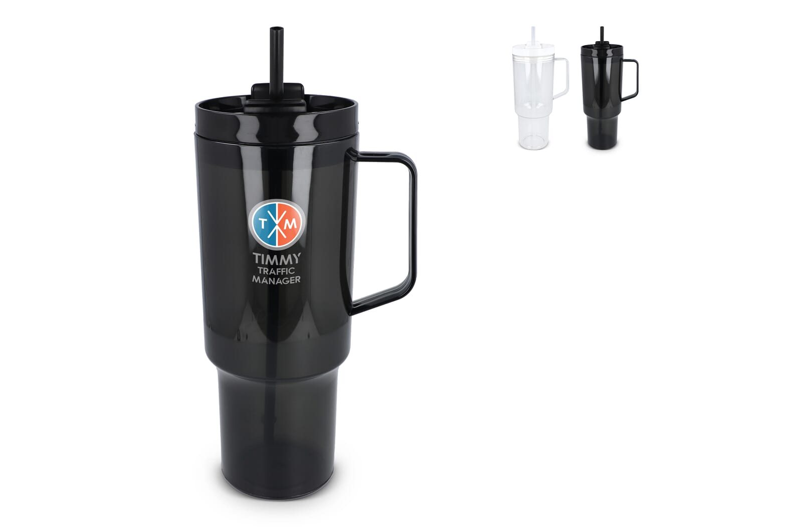 Miami beker met handvat Transparant 1.2 L R-PET - JEFFS. Merchandise