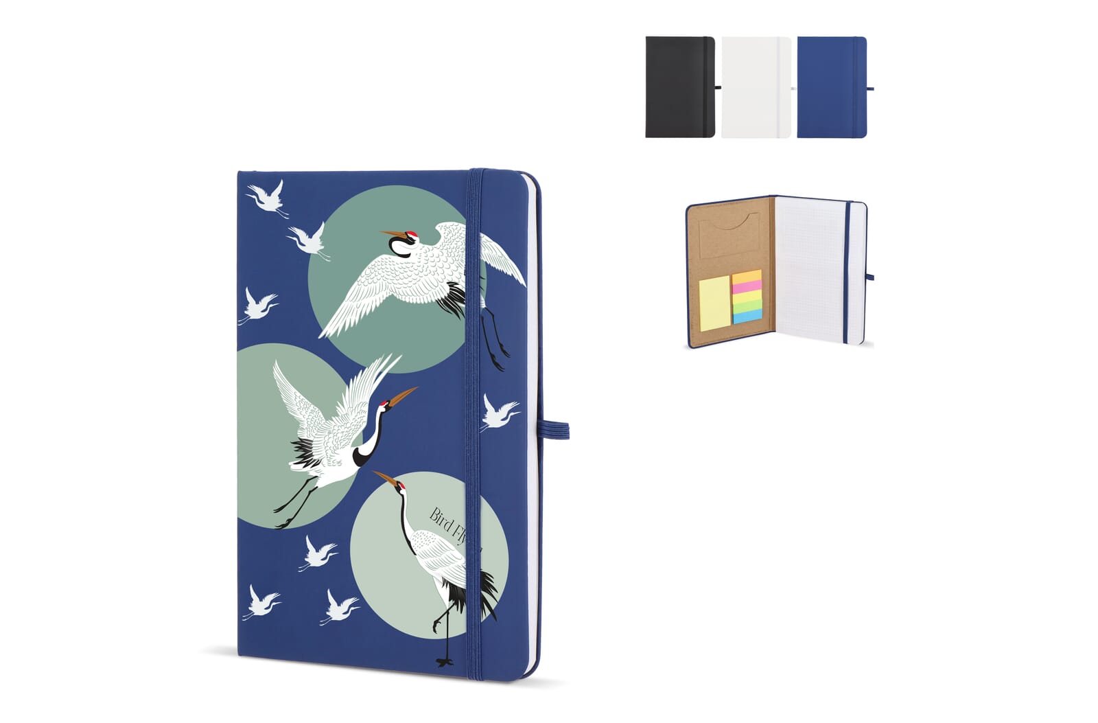 Notitieboek Olmo hardcover PU A5 met sticky notes - JEFFS. Merchandise
