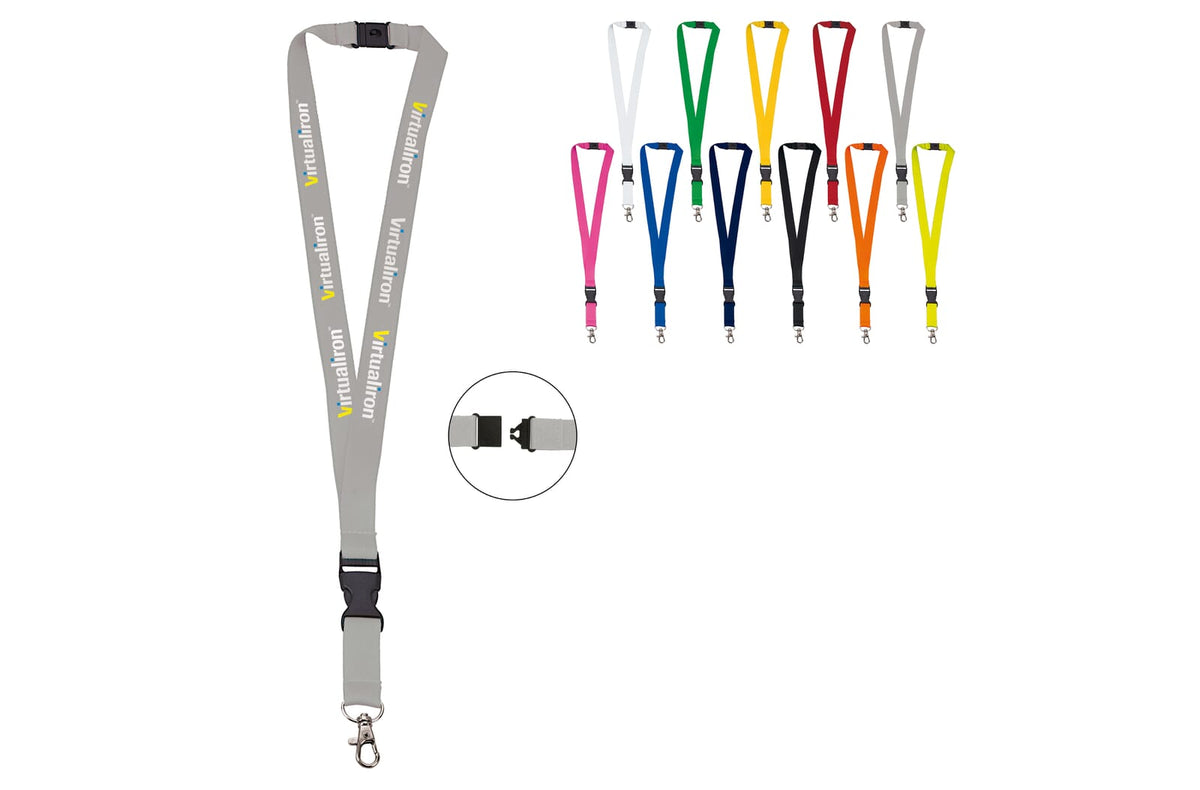 Polyester lanyard 20 mm met gesp en haak - JEFFS. Merchandise
