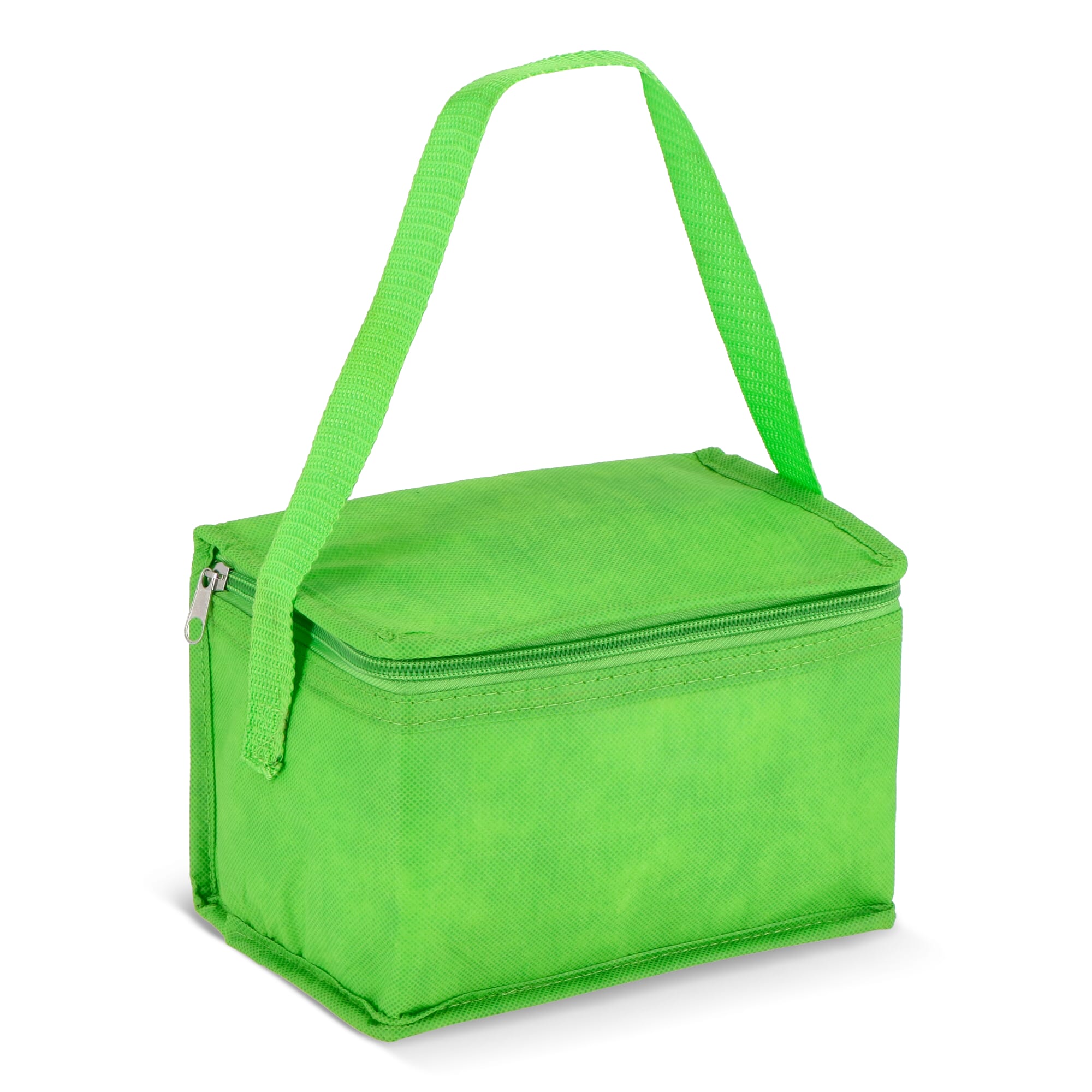 R-PET koeltas voor 6 blikjes, non-woven, 20 x 13 x 12,5 cm, 75 g/m² - JEFFS. Merchandise