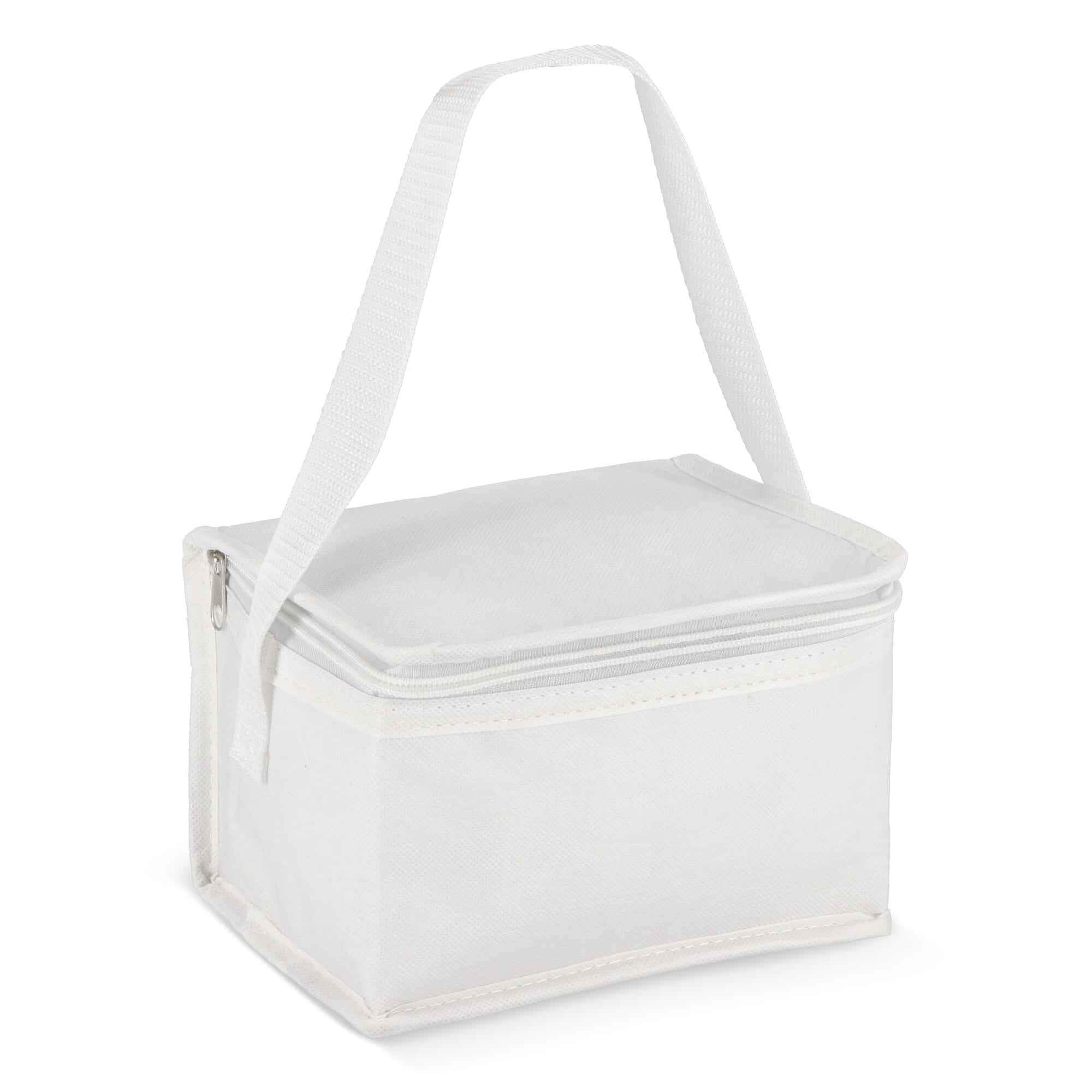 R-PET koeltas voor 6 blikjes, non-woven, 20 x 13 x 12,5 cm, 75 g/m² - JEFFS. Merchandise