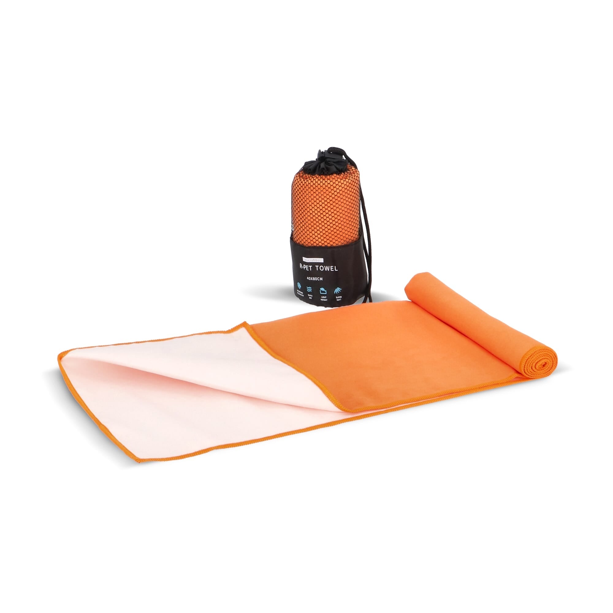 R - PET sneldrogende sport handdoek 40x80cm met etui (200g/m²) sublimatie - JEFFS. Merchandise