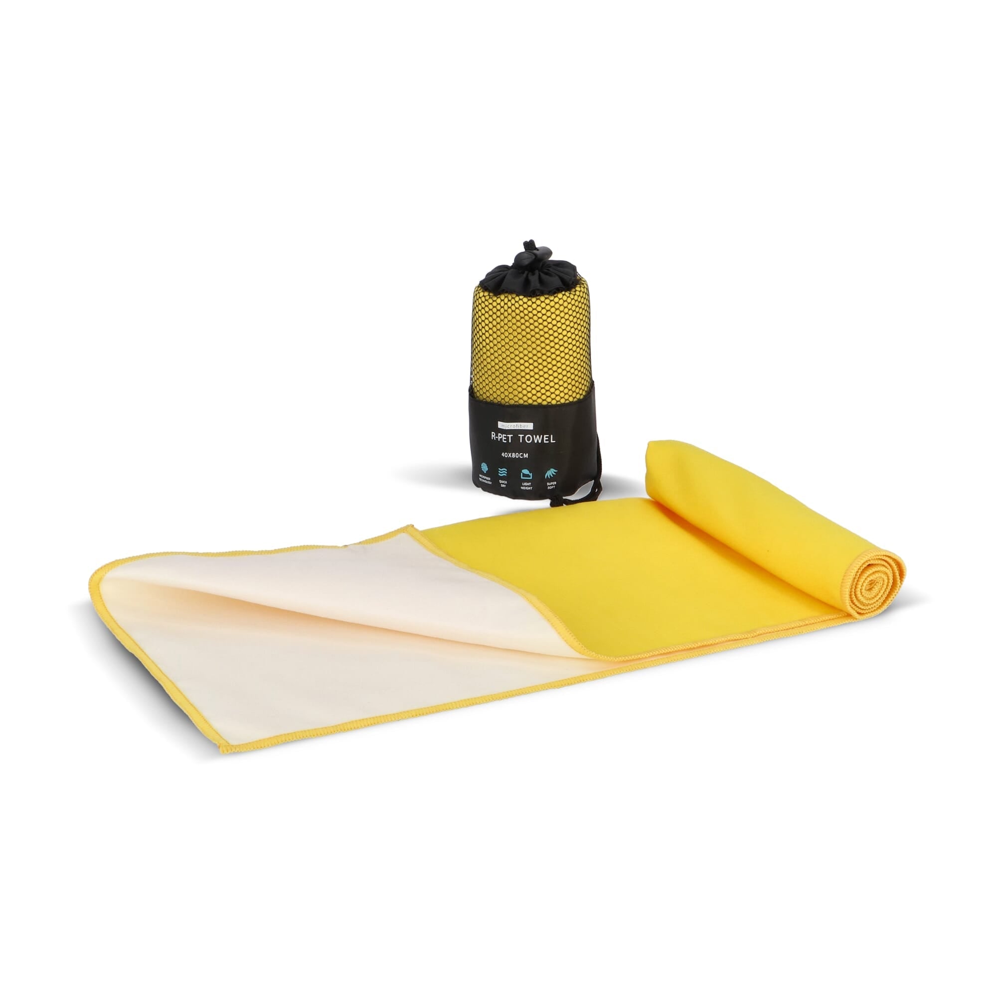 R - PET sneldrogende sport handdoek 40x80cm met etui (200g/m²) sublimatie - JEFFS. Merchandise