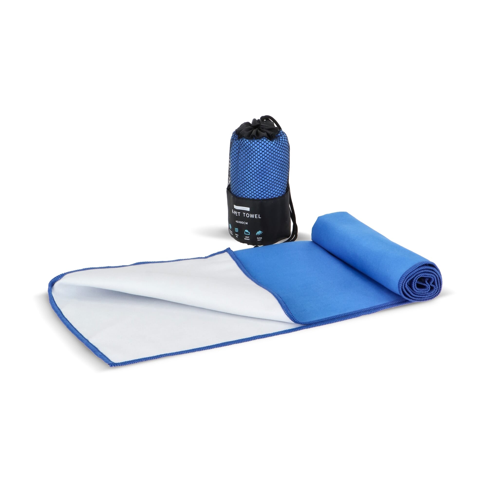 R - PET sneldrogende sport handdoek 40x80cm met etui (200g/m²) sublimatie - JEFFS. Merchandise