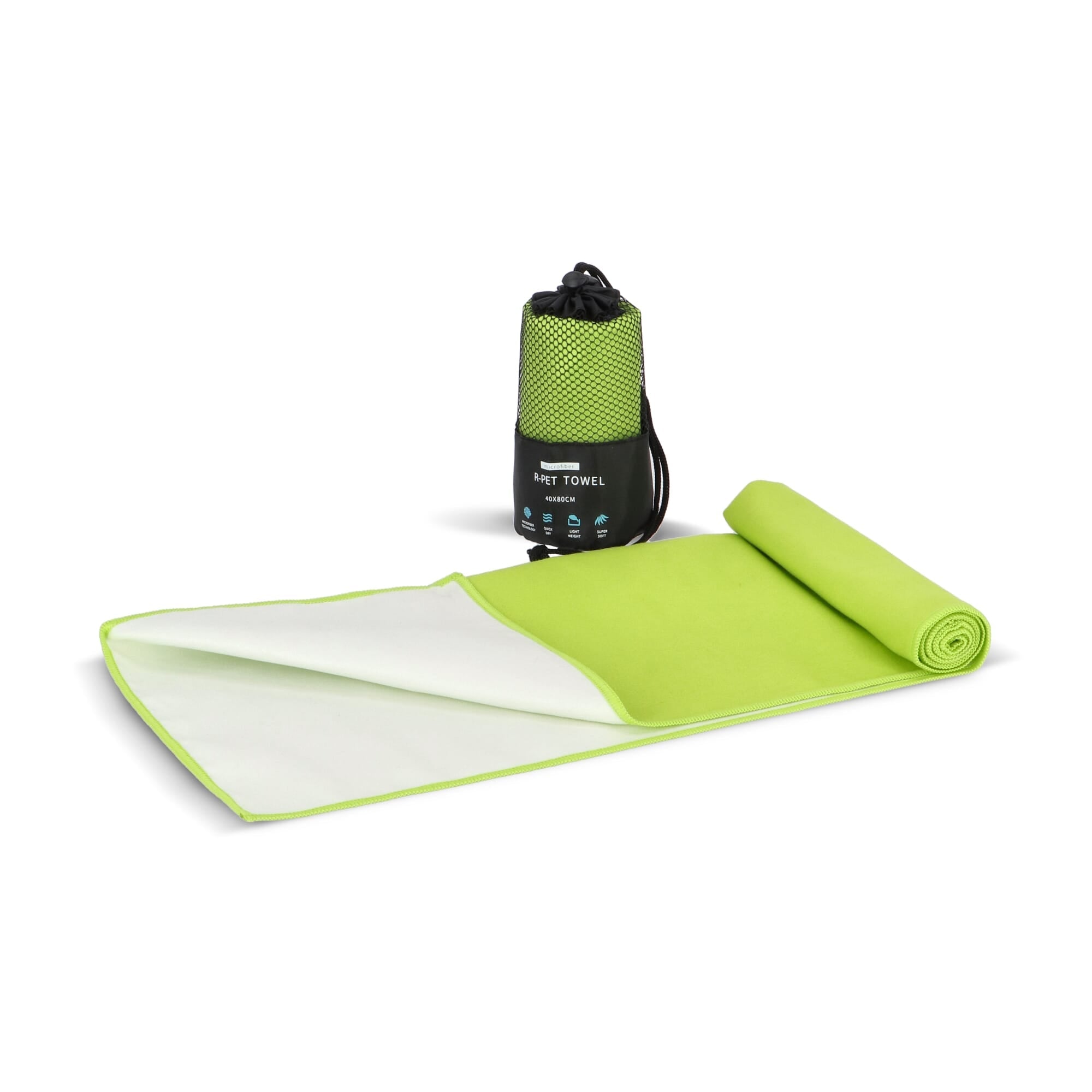 R - PET sneldrogende sport handdoek 40x80cm met etui (200g/m²) sublimatie - JEFFS. Merchandise