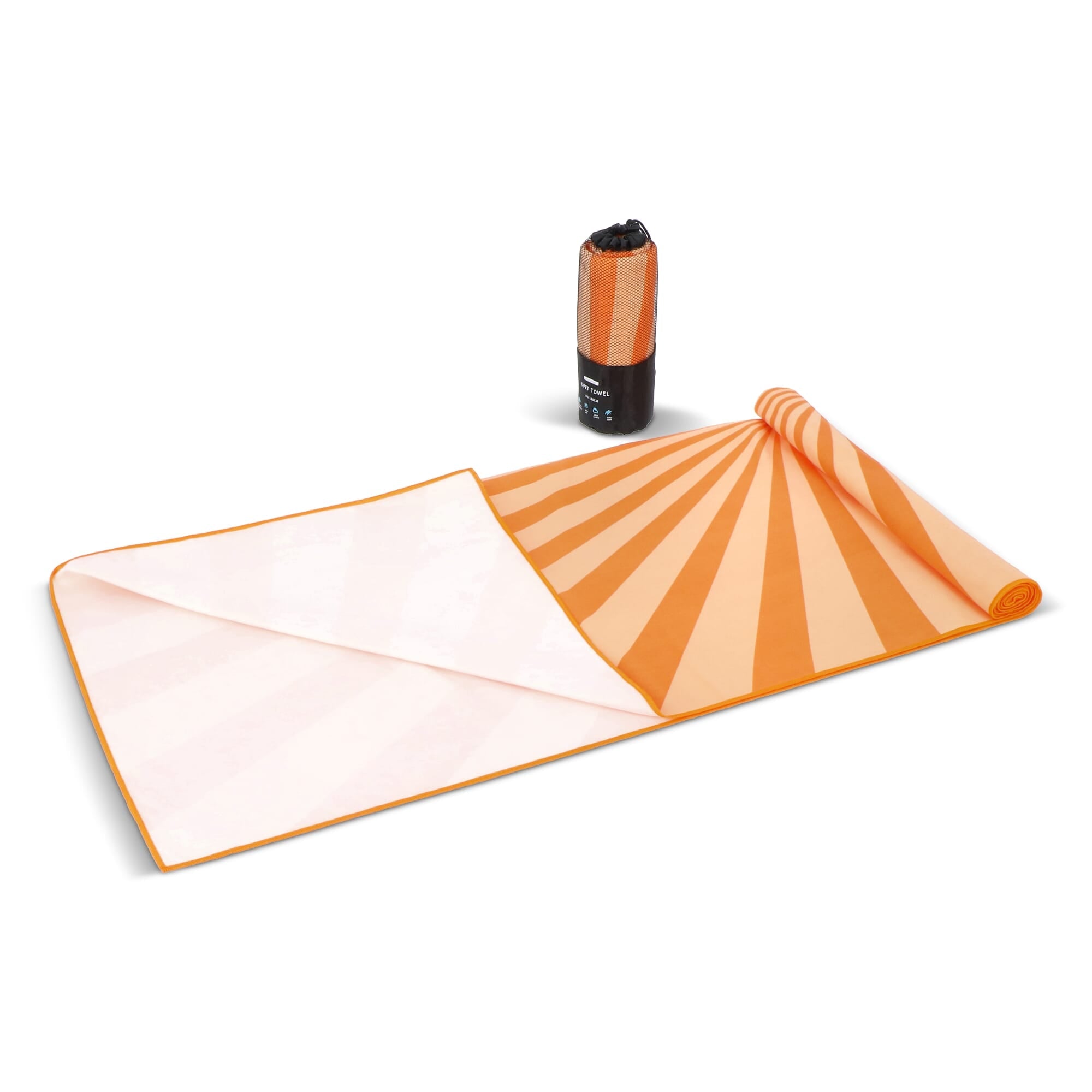 R - PET sneldrogende strandlaken 100x180cm met opbergzak (200g/m²) sublimatie - JEFFS. Merchandise