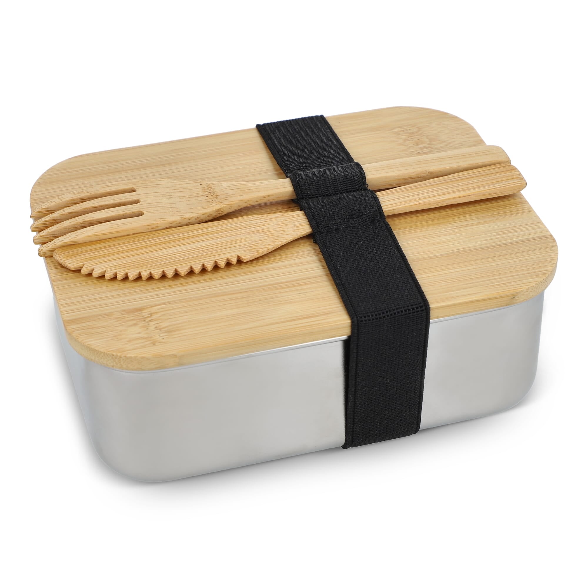 Roestvrij stalen lunchbox met bamboo deksel - JEFFS. Merchandise