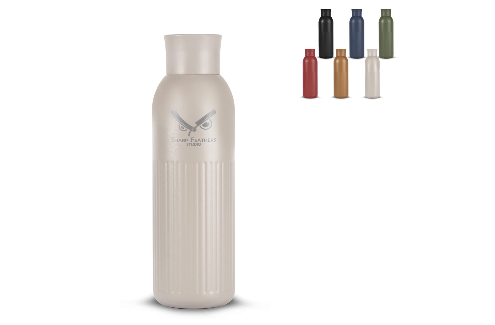 Sagaform Tekla Push stalen fles met druk dop gerecycled) 500 ml - JEFFS. Merchandise