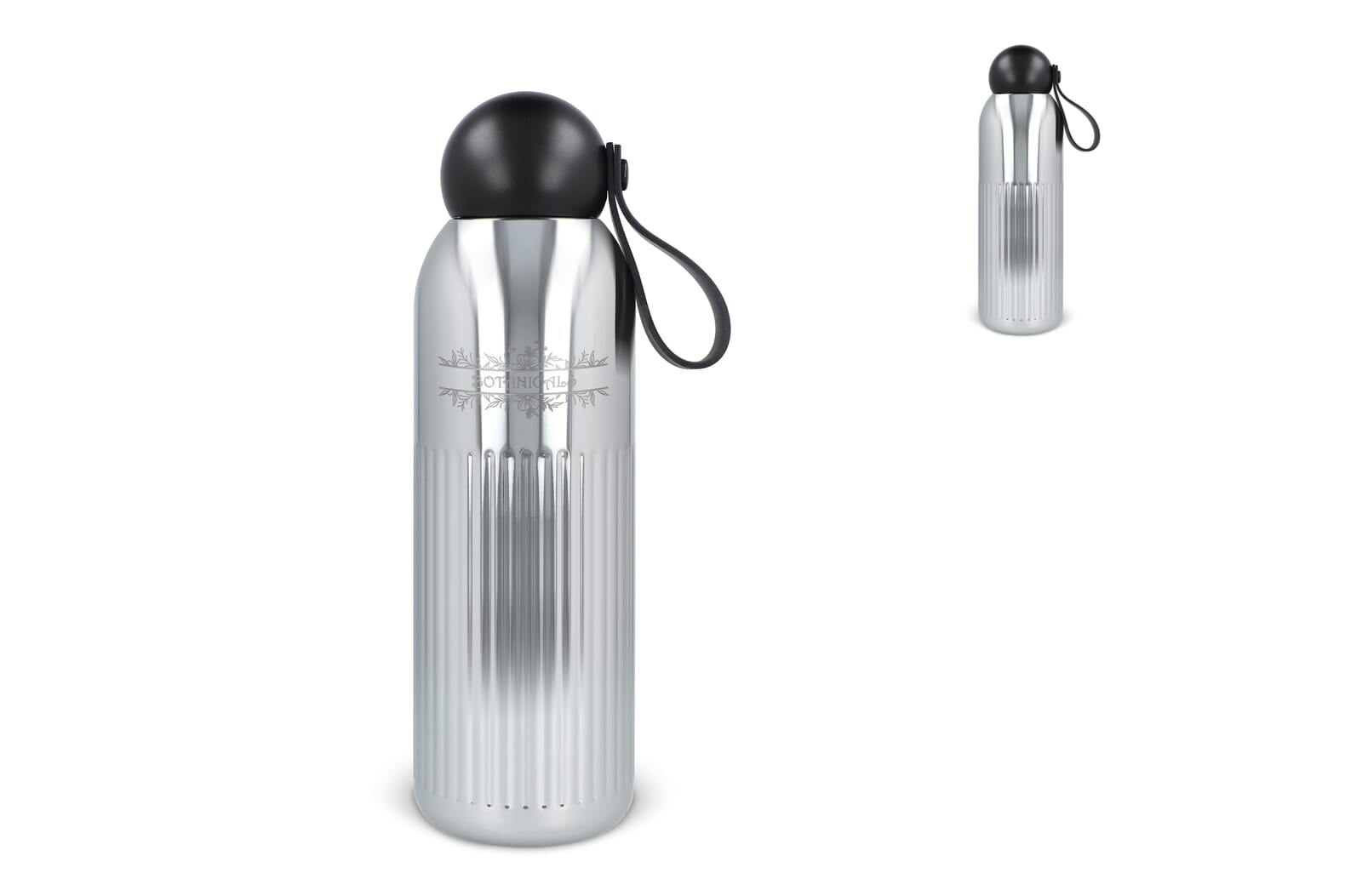 Sagaform Tekla stalen fles chroom (gerecycled) 500 ml - JEFFS. Merchandise